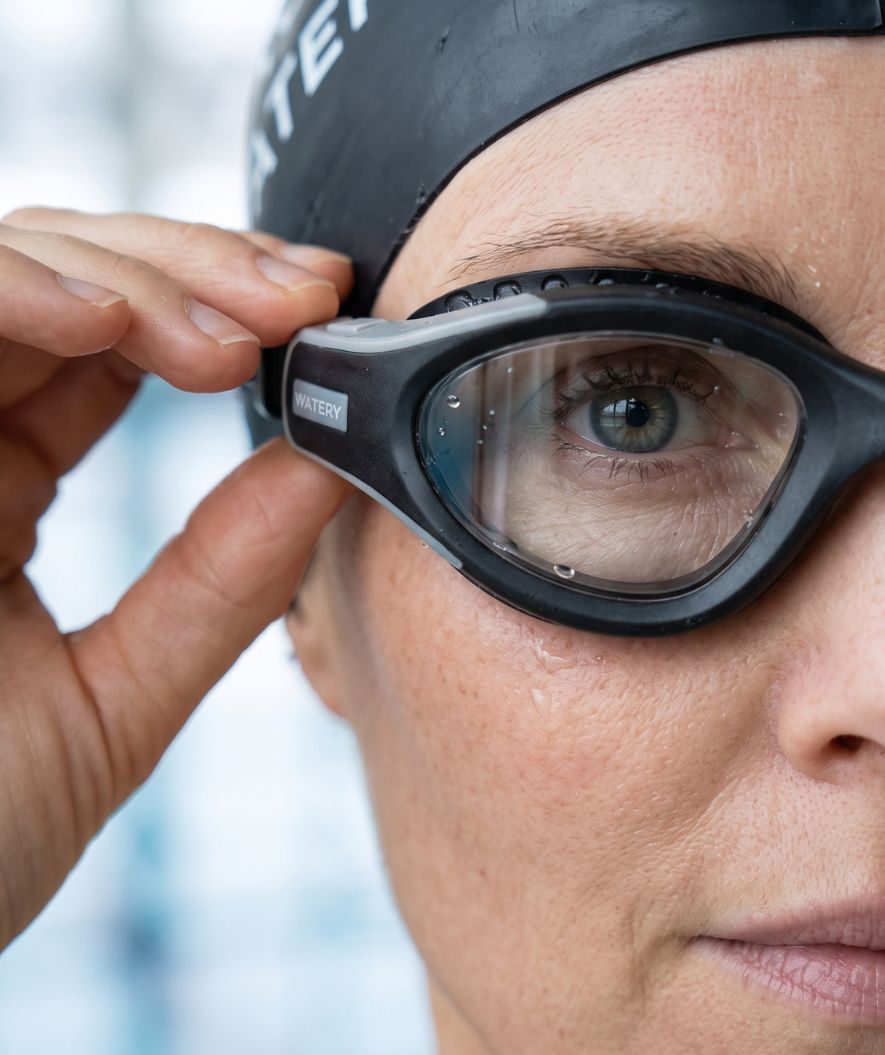 Watery Schwimmbrille für Freizeitschwimmer - Kelvin Active - Schwarz/klar