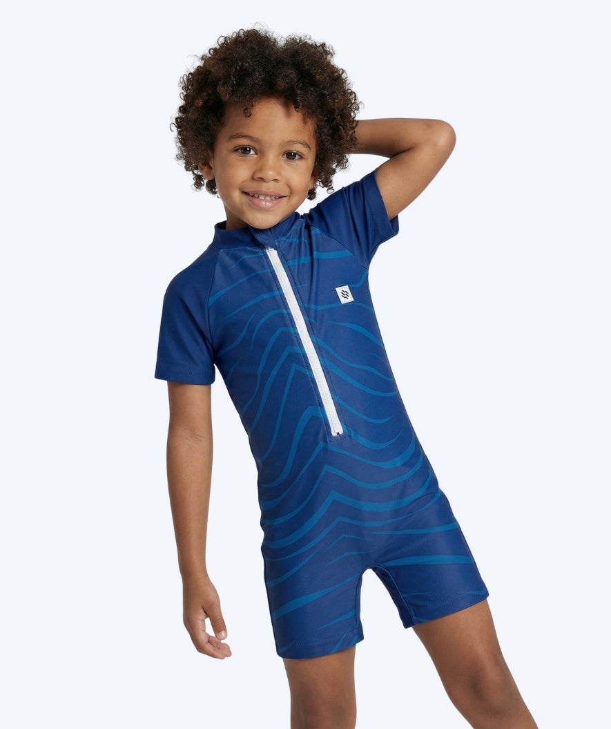 Watery UV Anzug für Kinder - Fjord Kurzarm Rashguard - Donkerblau