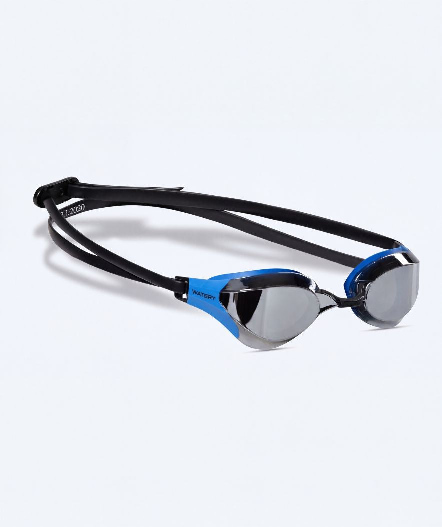 Watery Elite Schwimmbrillen - Rattle Pro Mirror - Blau/schwarz