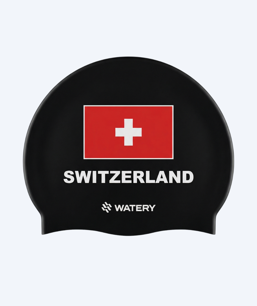 Watery Badekappe - Switzerland - Schwarz