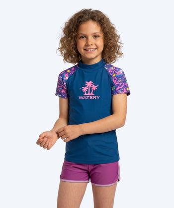 Watery UV Shirt für Kinder - Osiris Kurzarm Rashguard - Mehrfarbig/dunkelblau