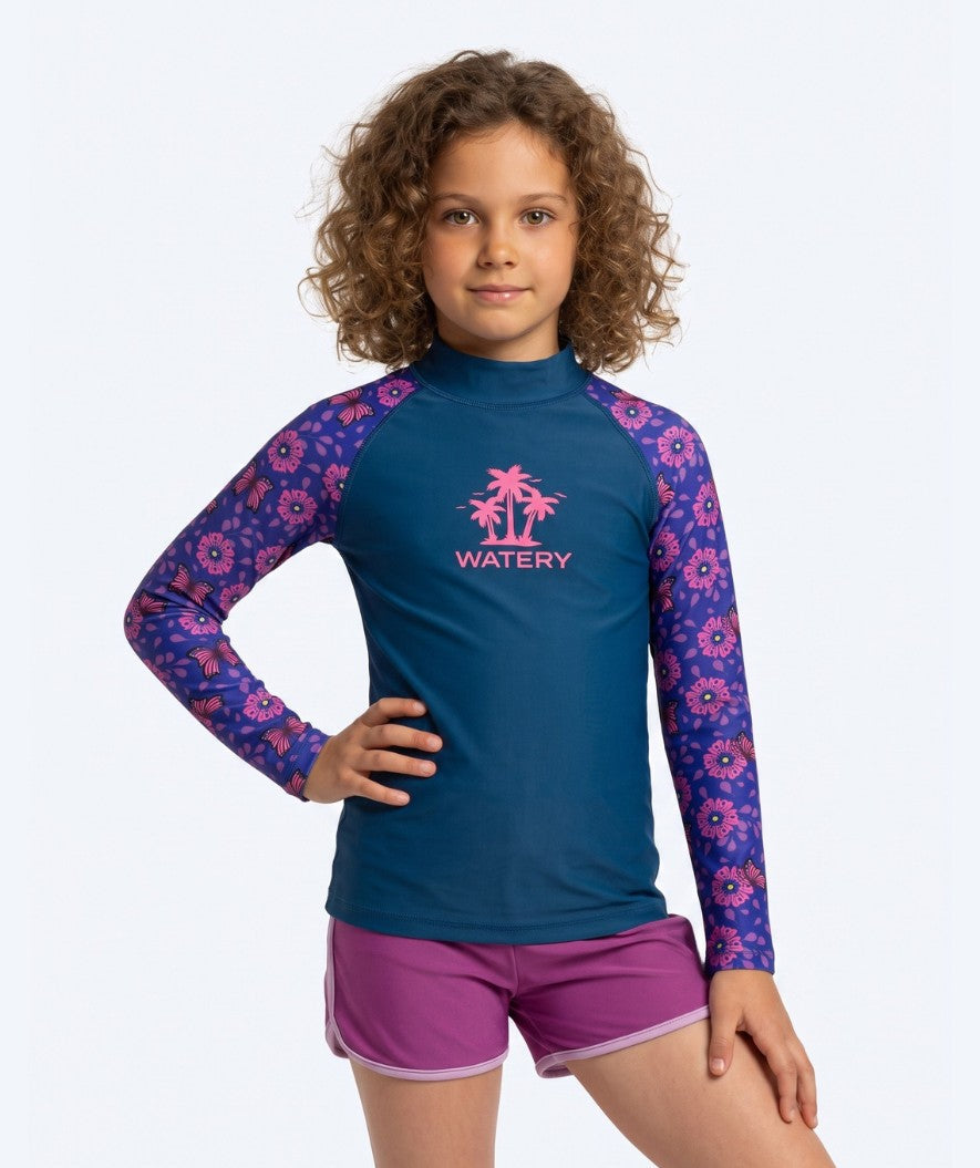 Watery UV Shirt für Kinder - Osiris Langarm Rashguard - Lila/Donkerblau