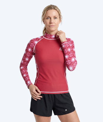 Watery UV Shirt für Damen - Aiko Langarm Rashguard - Rosa/dunkelrot