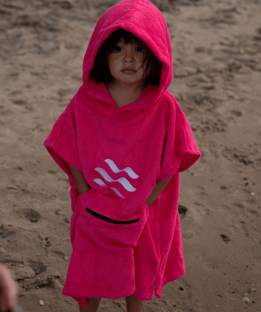 Watery Badeponcho für Kinder (1-6) - Baumwolle - Donkerblau