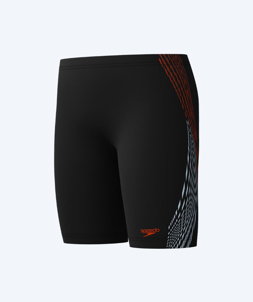 Speedo lange Badehose für Jungen - Plastisol Placement - Schwarz/Rot