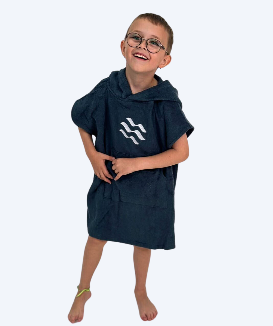 Watery Badeponcho für Kinder (1-6) - Baumwolle - Donkerblau