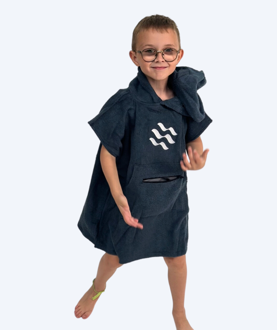 Watery Badeponcho für Kinder (1-6) - Baumwolle - Donkerblau