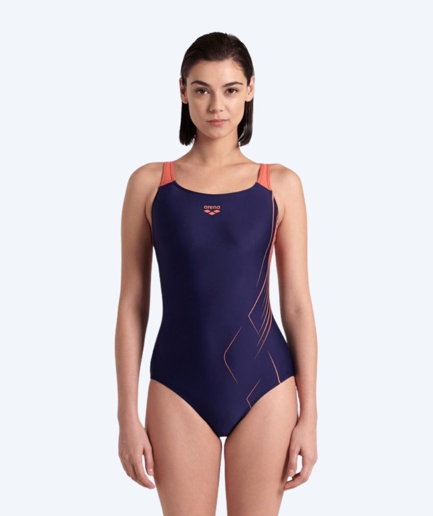 Arena Badeanzug für Damen - Swim Pro Back Dive - Dunkelblau/Rosa
