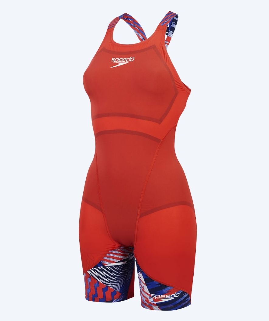 Speedo Wettkampf Badeanzug für Mädchen - LZR Ignite - Rot/Blau