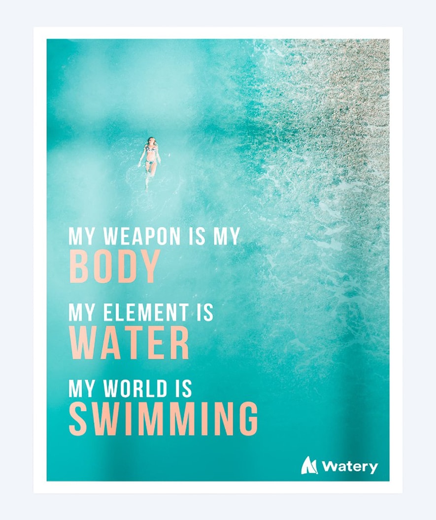 Watery Poster mit Schwimmsport-Motiven - My World is Swimming
