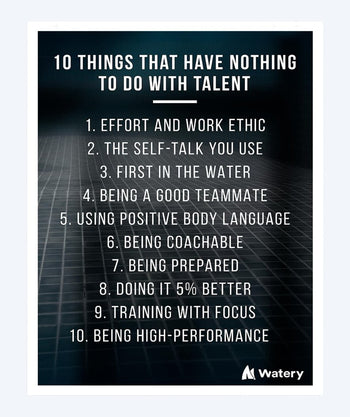 Watery Poster mit Schwimmsport-Motiven - 10 things that have nothing to do with talent - B2