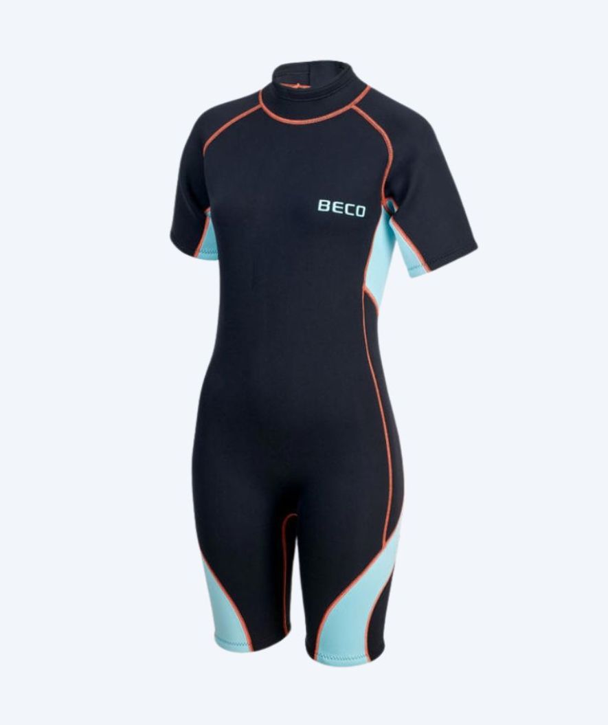 Beco Neoprenanzug für Damen - Neoprene Shorty - Schwarz/Hellblau