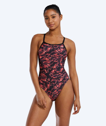 TYR Badeanzug für Damen - Durafast Energia Diamondfit - Rot/Schwarz