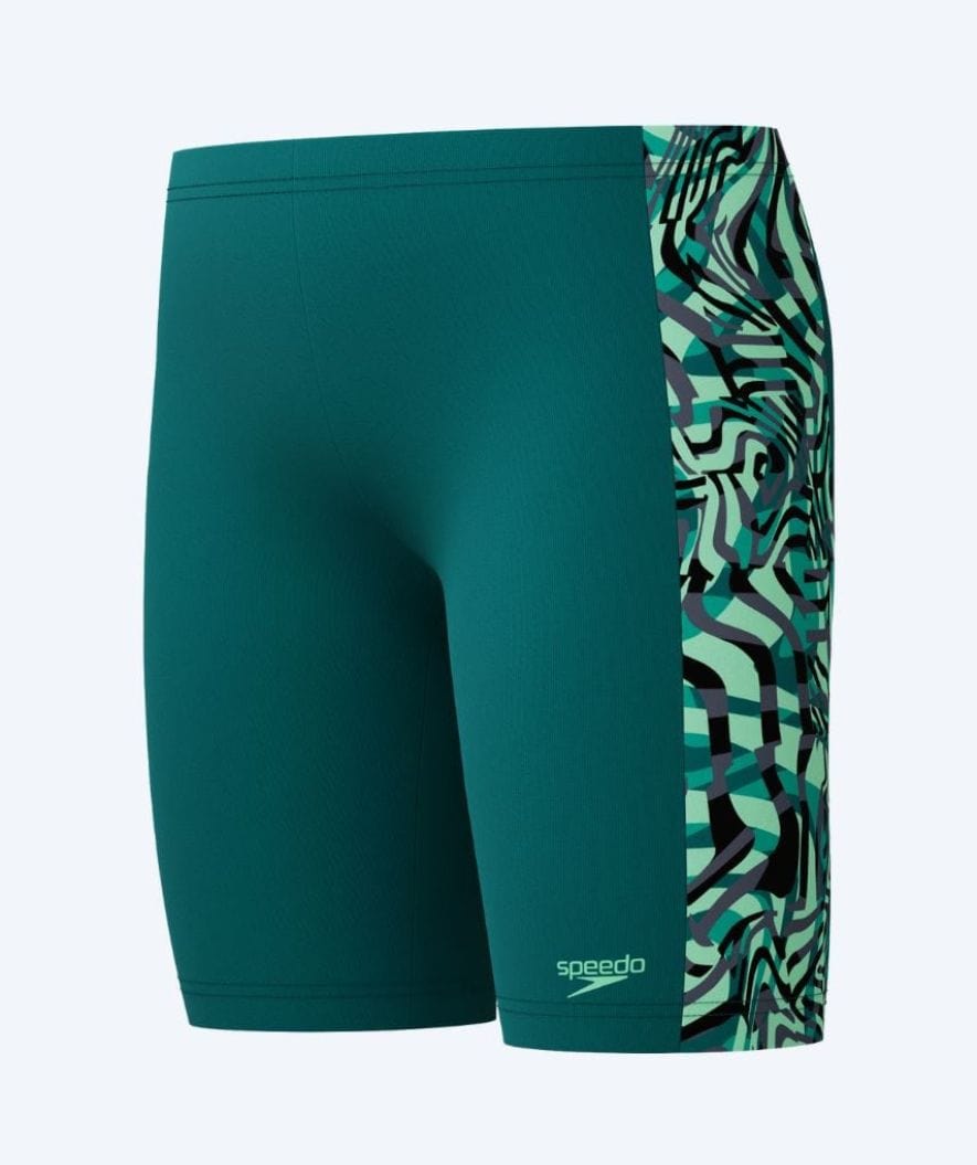 Speedo lange badebukser til drenge - Digital Panel - Grøn/sort
