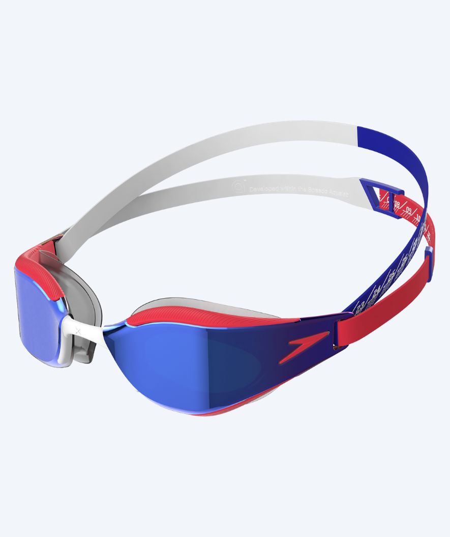 Speedo Elite Schwimmbrillen - Fastskin Hyper Elite Mirror - Rot/Blau