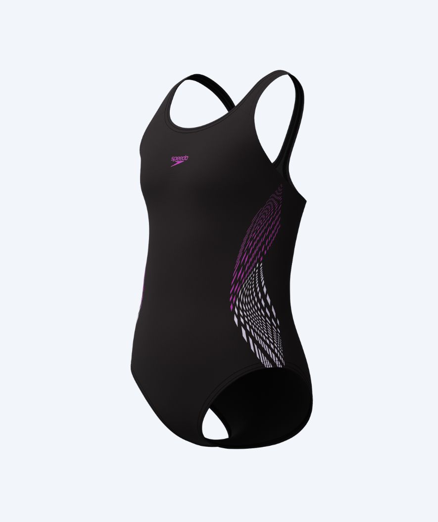 Speedo Badeanzug für Mädchen - Placement Muscleback - Schwarz/Rosa