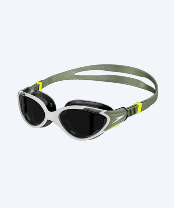 Speedo Schwimmbrille für Damen - Biofuse 2.0 - Grün/weiß (Smoke Scheiben)