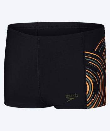 Speedo Aquashorts für Jungen - Plastisol Placement - Schwarz/Gelb
