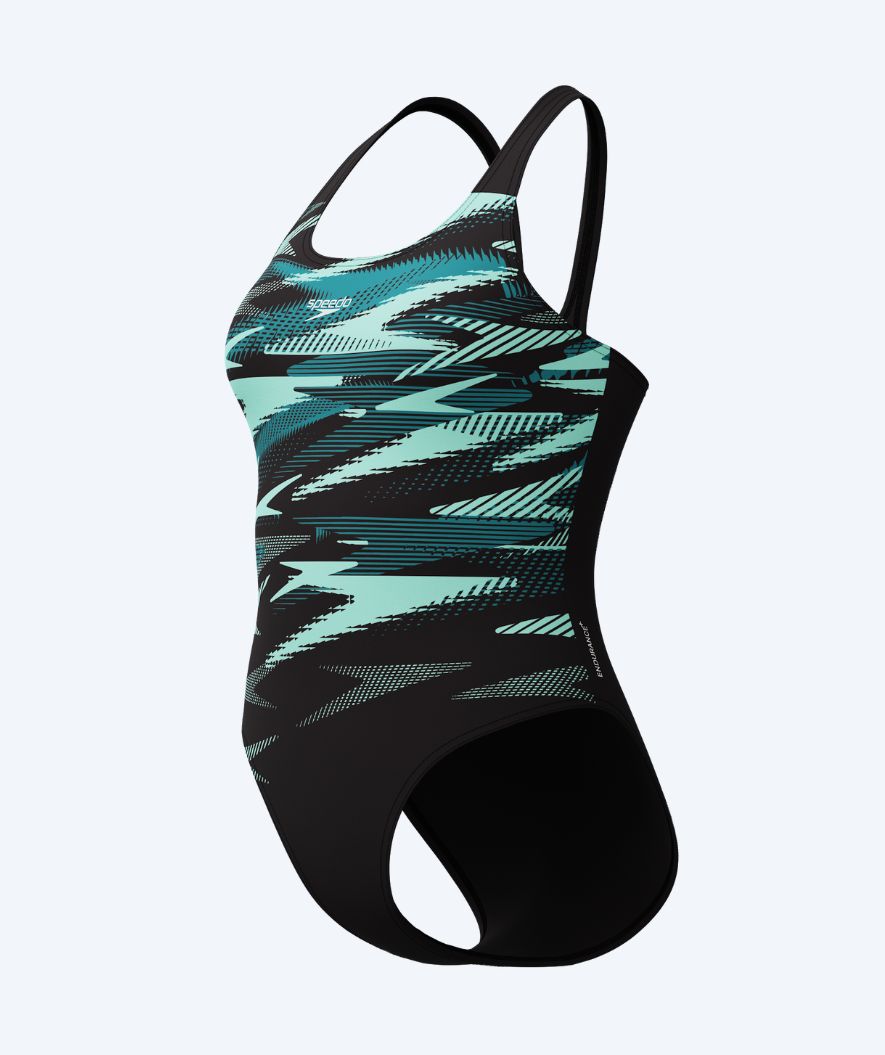 Speedo badedragt til damer - Hyperboom Placement Muscleback - Sort/turkis