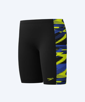 Speedo lange Badehose für Jungen - Hyperboom Panel - Schwarz/Gelb