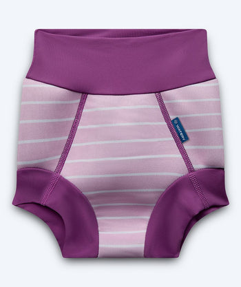 Watery Schwimmwindelhosen für Kinder - Neoprene Swim Nappy - Purple Stripes
