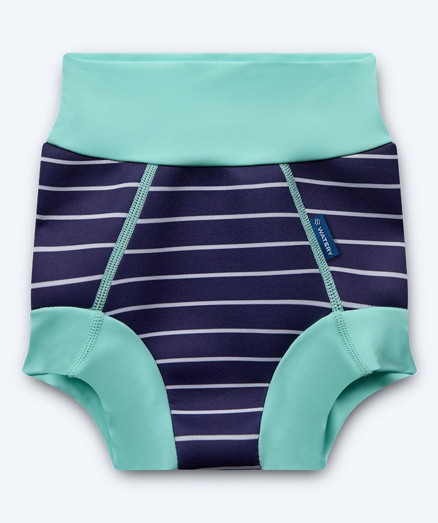 Watery Schwimmwindelhosen für Kinder - Neoprene Swim Nappy - Turquoise Stripes