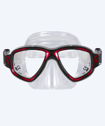 Primotec Tauchmaske mit Sehstärke - M200 (+1.0 – -8.0) - Schwarz/rot