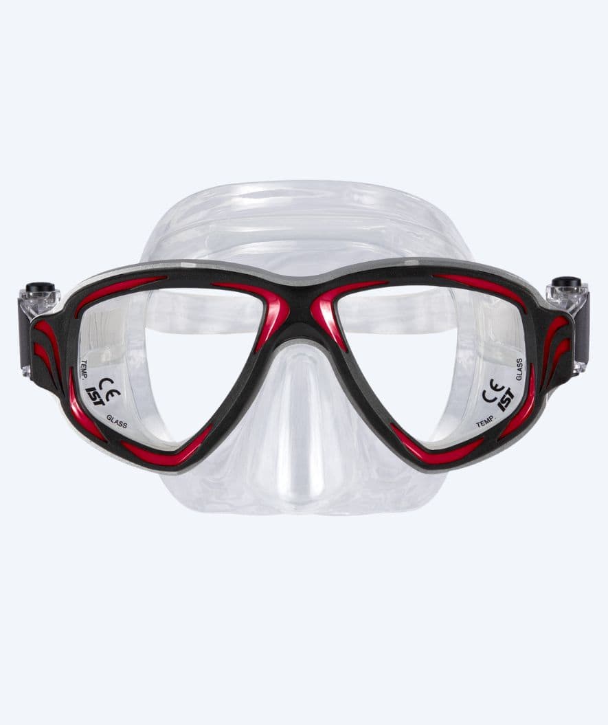 Primotec Tauchmaske mit Sehstärke - M200 (+1.0 – -8.0) - Schwarz/Rot