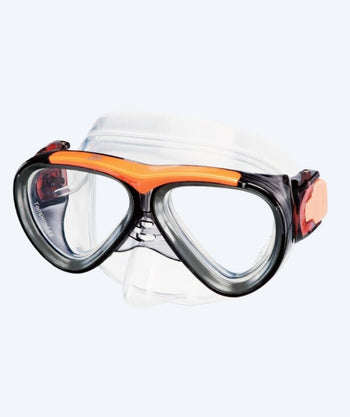 Primotec Tauchmaske mit Sehstärke für Kinder - M59 (-1.0 – -8.0) und (+1.0 – +4.0) - Schwarz/Orange