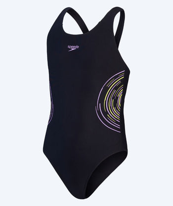 Speedo Badeanzug für Mädchen - Plastisol Placement Muscleback - Schwarz/Lila