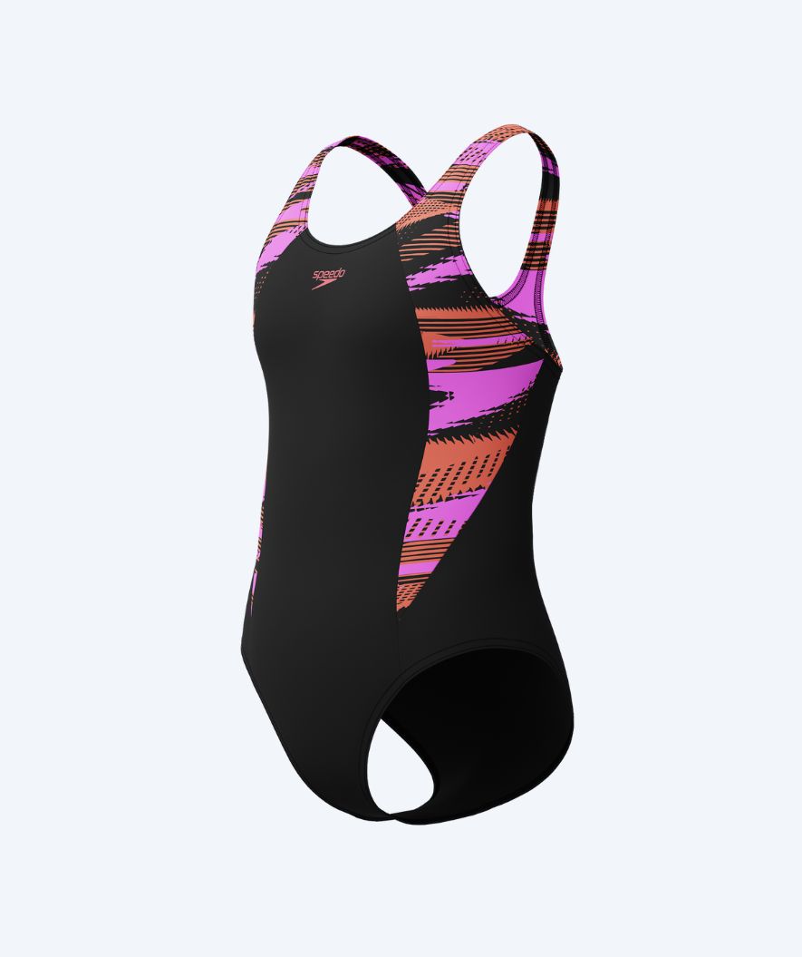 Speedo Badeanzug für Mädchen - Hyperboom Splice Muscleback - Schwarz/Rosa