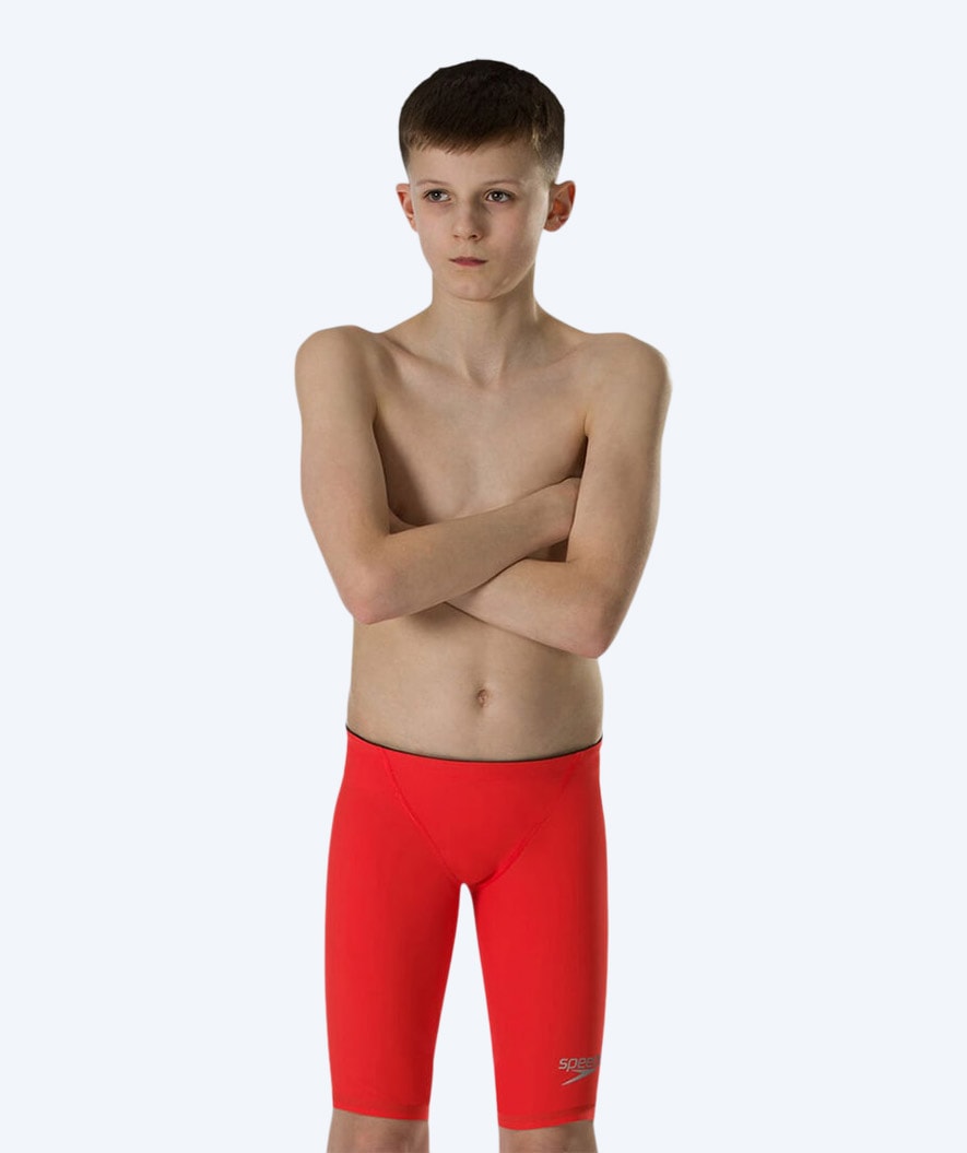 Speedo Wettkampf Badehose für Jungen - LZR Element - Rot/Silber (Limited 2026)