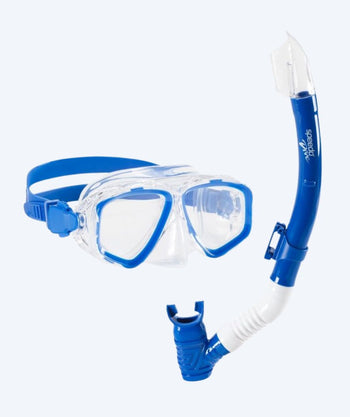 Speedo Combo Schnorchelset für Junioren (6-16) - Adventure - Blau/Klar