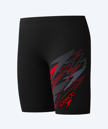 Speedo lange Badehose für Jungen - Medley Logo - Schwarz/grau