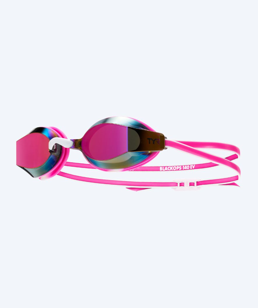 TYR Schwimmbrille für Junioren - Blackops 140 EV Mirrored - Rosa/Weiß