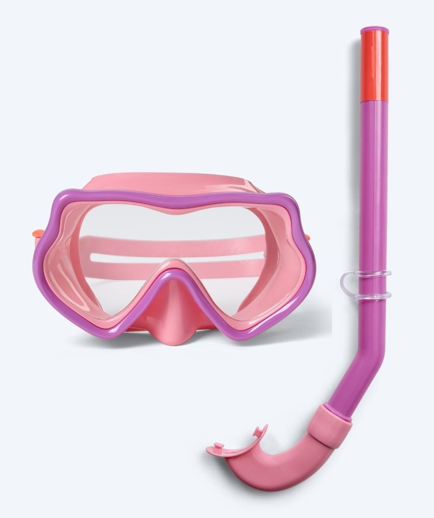 Watery Combo Schnorchelset für Kinder (4-10) - Pulina - Hellrosa/Lila