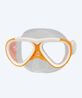 Primotec Tauchmaske mit Sehstärke für Kinder - M59 (-1.0 – -8.0) und (+1.0 – +4.0) - Orange/weiß