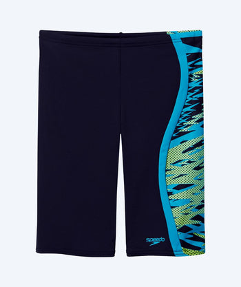 Speedo lange Badehose für Jungen - Hyperboom Splice - Schwarz/hellblau