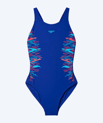 Speedo Badeanzug für Mädchen - Placement Muscleback - Dunkelblau/hellblau