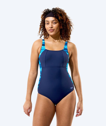 Speedo Badeanzug für Damen - Print Luna Lustre - Dunkelblau/hellblau