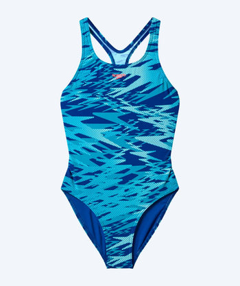 Speedo Badeanzug für Mädchen - Hyperboom Print Medalist - Hellblau/dunkelblau