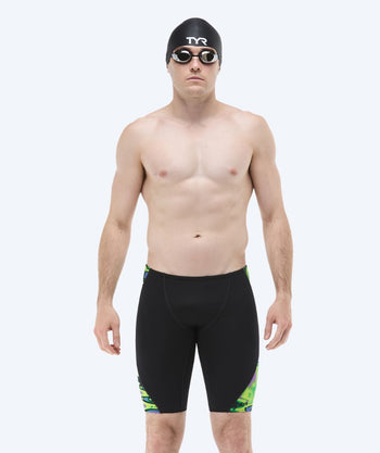 TYR lange Badehose für Herren - Blade Splice Flux - Schwarz/grün