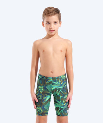 Arena lange Badehose für Jungen - Connection - Grün/mehrfarbig