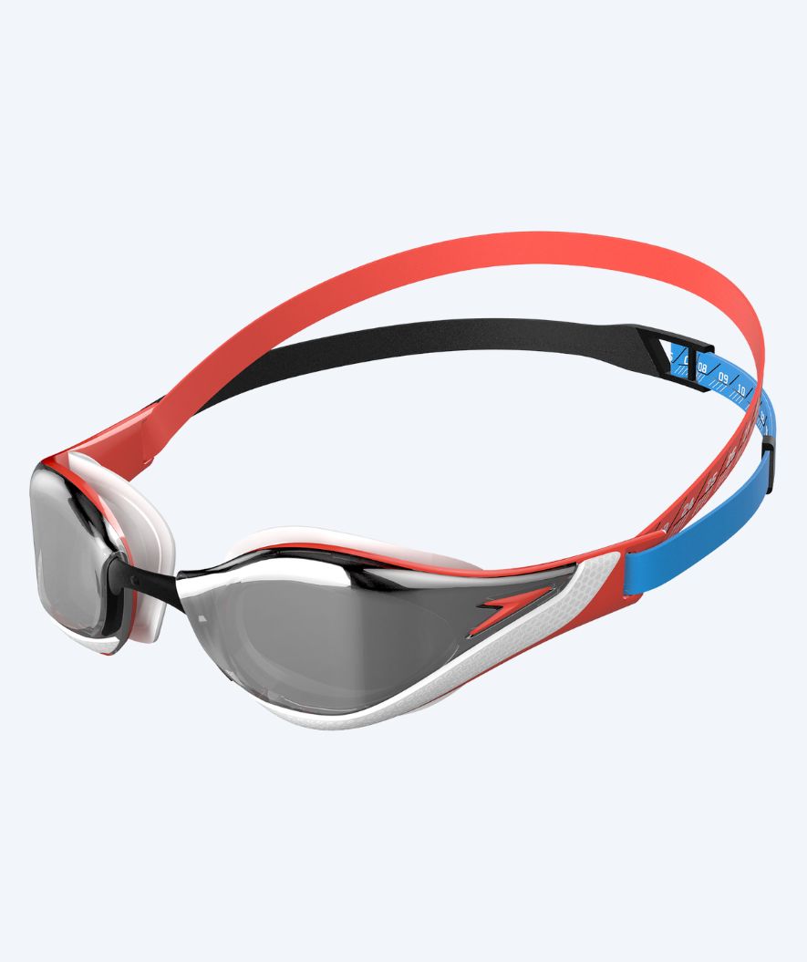 Speedo Elite Schwimmbrillen - Fastskin Pure Focus Mirror - Rot/Schwarz