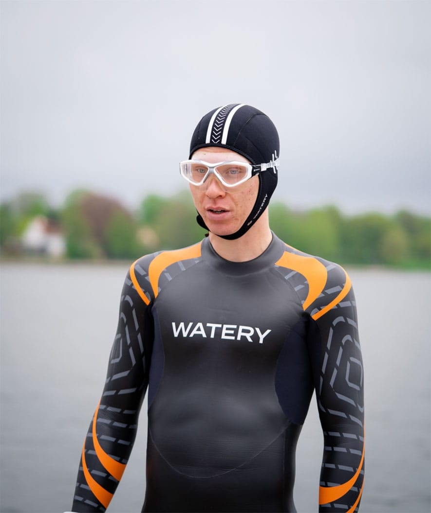Watery Schwimmmaske für Erwachsene - Mantis - Weiß/Grau