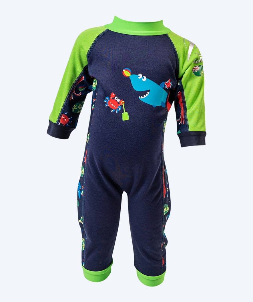 Konfidence Neoprenanzug für Babys - SplashyTM - Donkerblau/Hellgrün