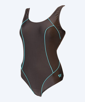 Mirou Badeanzug für Damen in große Größen - Classic 241s - Schwarz/Hellblau