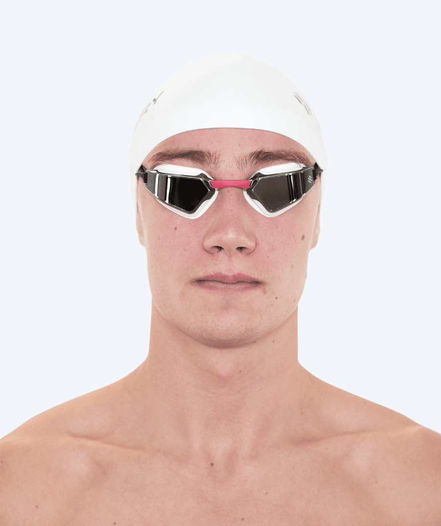 Watery Wettkampf Schwimbrille - Brooks Mirror - Weiß/Silber