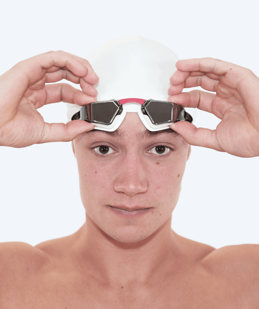 Watery Wettkampf Schwimbrille - Brooks Mirror - Weiß/Silber