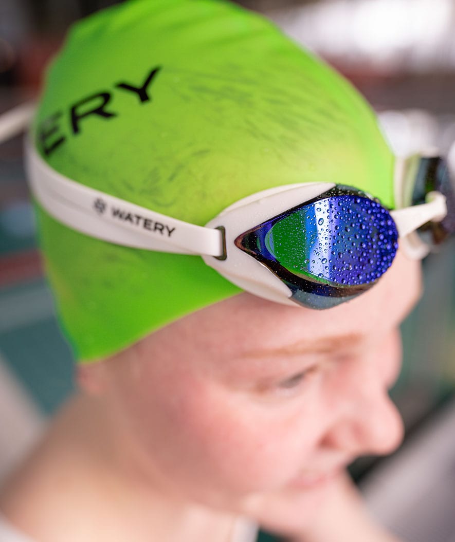 Watery Elite Schwimmbrillen - Poseidon Ultra Mirror - Schwarz/Silber
